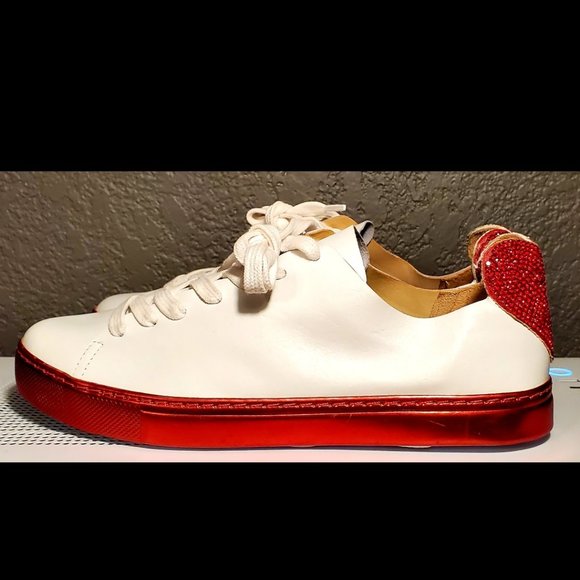 SCHUTZ White w/red Chrome bottom Sneaker - Picture 4 of 7